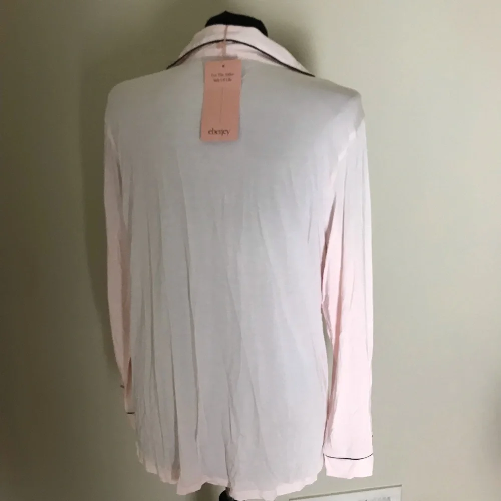 Eberjey  Sorbet Pink/Black Pajama Top NWT - Picture 5 of 8
